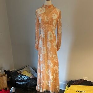 Vintage semi-sheer flower dress (70s beauty)